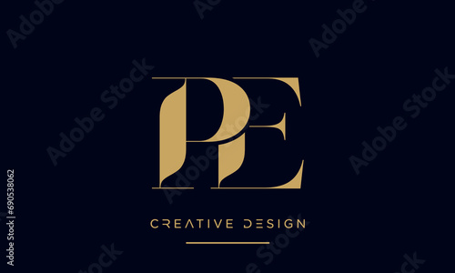 PE or EP Alphabet letters logo monogram