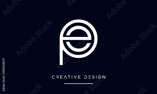 PE or EP Alphabet letters logo monogram