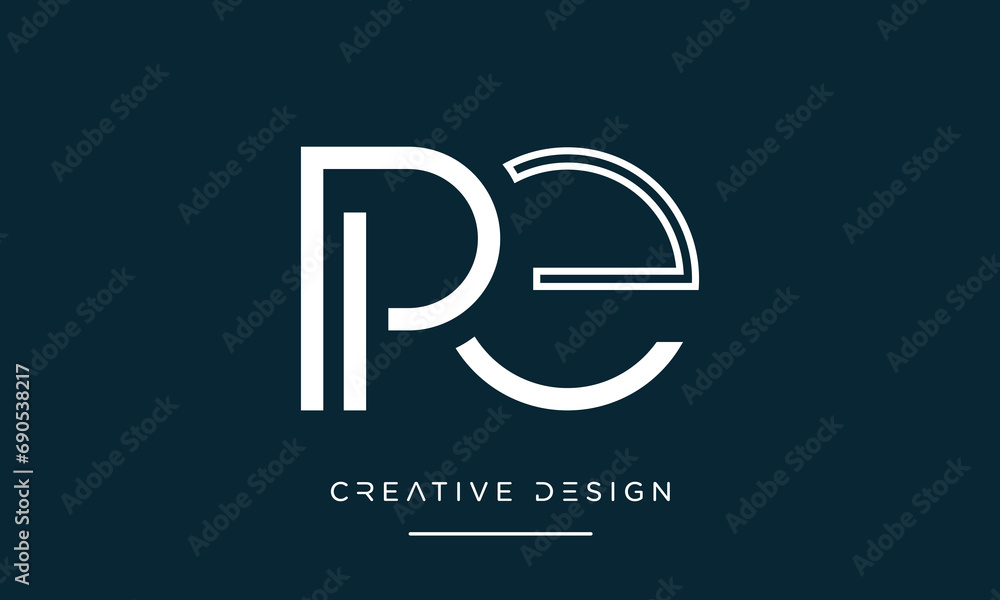 PE or EP Alphabet letters logo monogram PE or EP Alphabet letters logo monogram