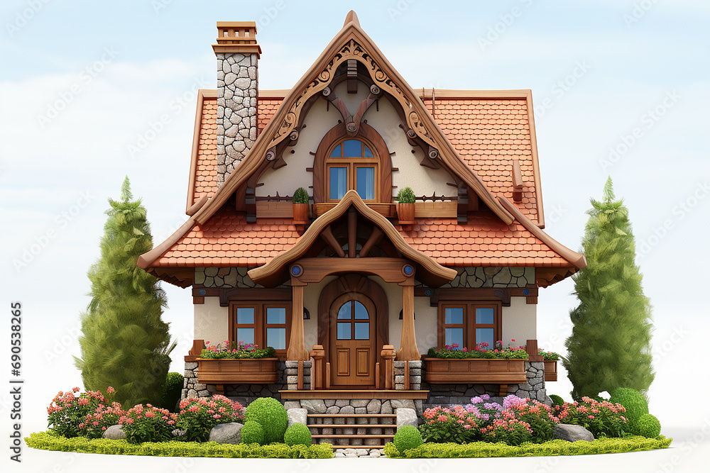 Model of a house on a white background, rental concept, loan and mortgage Model of a house on a white background, rental concept, loan and mortgage