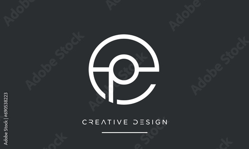 PE or EP Alphabet letters logo monogram