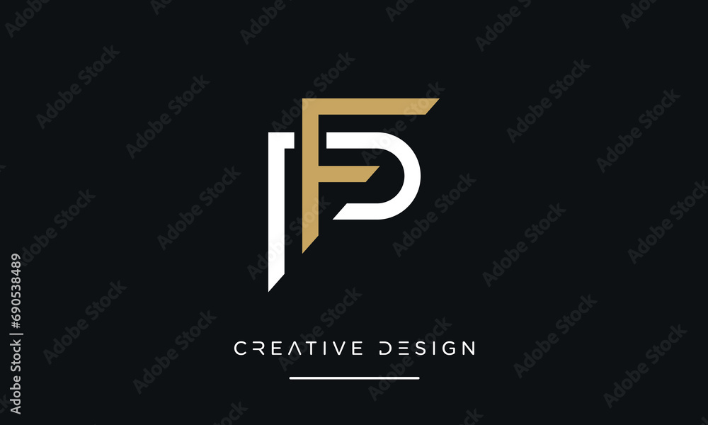 Alphabet letters icon logo PF or FP Alphabet letters icon logo PF or FP