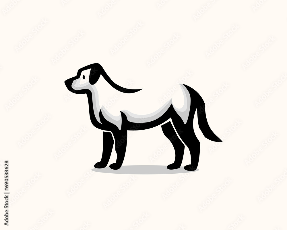 stand dog art logo design template illustration inspiration