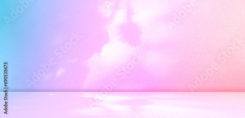 Pastel background Studio bg Gradient Color Pink Blue Purple Podium 3d Light Shadow Floor Kitchen Mockup Summer Product Abstract Wall Kitehcn Table Scene Cosmetic Beauty Bg Room Spring Flower Table.