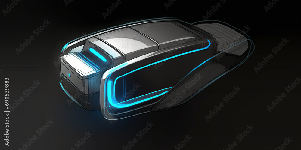 Automotive Seat belt buckle lock with led lights.Generative AI