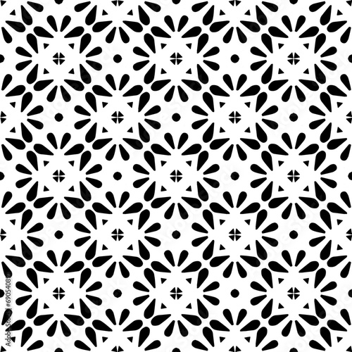 Wallpaper with Seamless repeating pattern. Black and white pattern . Abstract background. Monochrome texture for web page, textures, card, poster, fabric, textile.