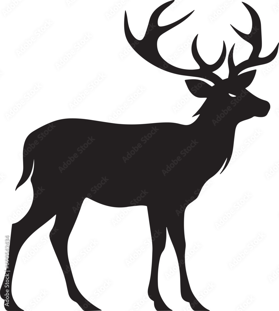 Silhouettes of reindeer isolated on white background Silhouettes of reindeer isolated on white background