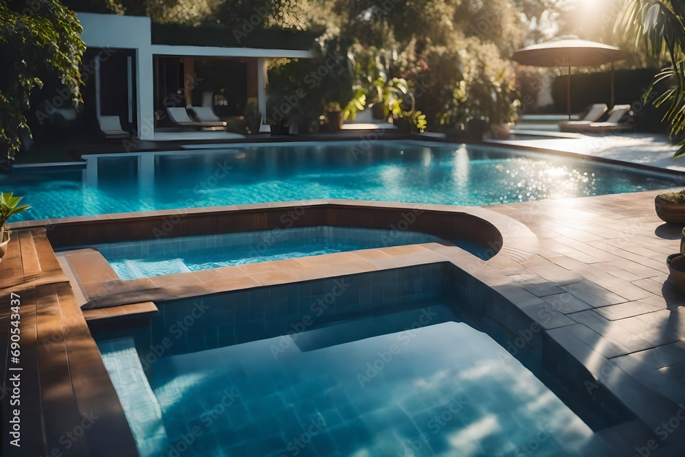 Obraz premium swimming pool at night