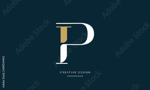PI or IP Alphabet letters logo monogram