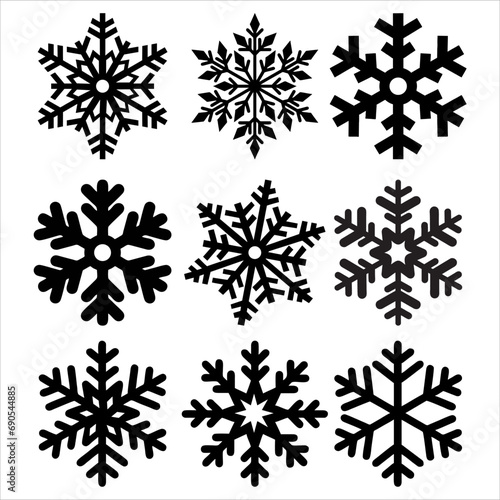 Wallpaper Mural Collection of vector snow icons. Illustration. Torontodigital.ca