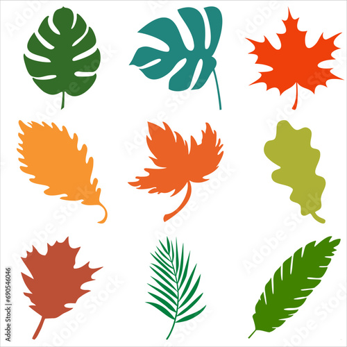 Wallpaper Mural Silhouette of autumn leaves. Vector illustration.  Torontodigital.ca