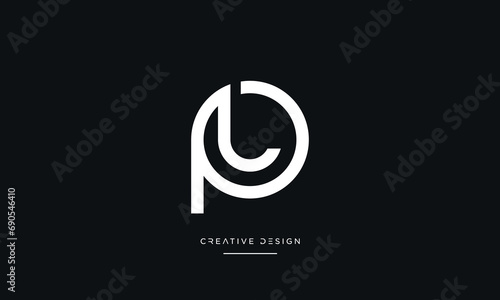 PL or LP Alphabet letters logo monogram