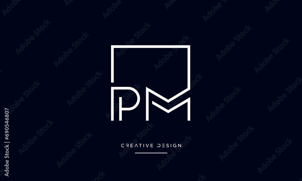 PM or MP Alphabet letters logo monogram PM or MP Alphabet letters logo monogram