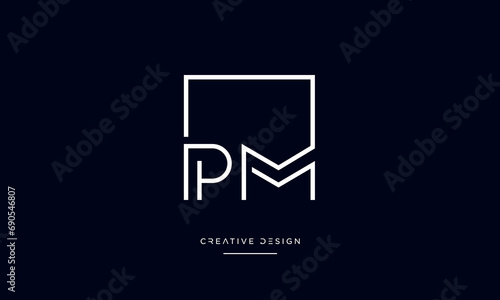 PM or MP Alphabet letters logo monogram