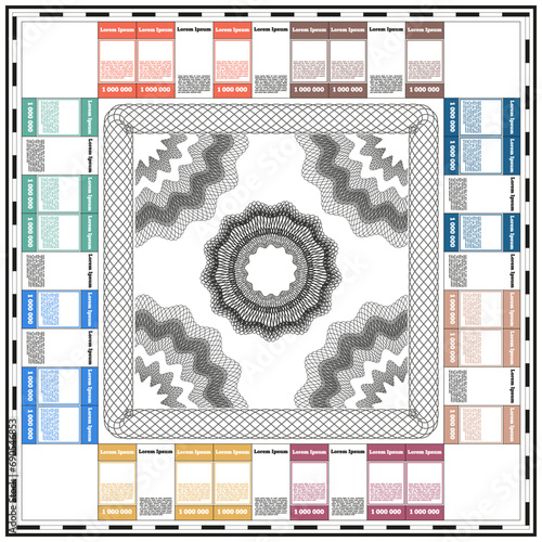 Board game template. On white background. Vector illustration. 