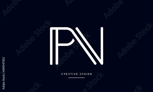 Alphabet letters PN or NP Logo Monogram