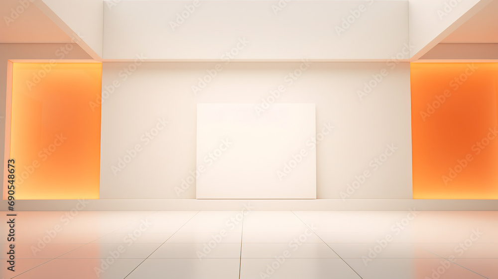 Minimalist mock up with panels, lights, shadows, a cozy background for presentation and promotion