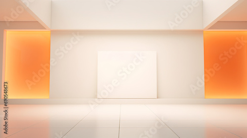 Wallpaper Mural Minimalist mock up with panels, lights, shadows, a cozy background for presentation and promotion Torontodigital.ca