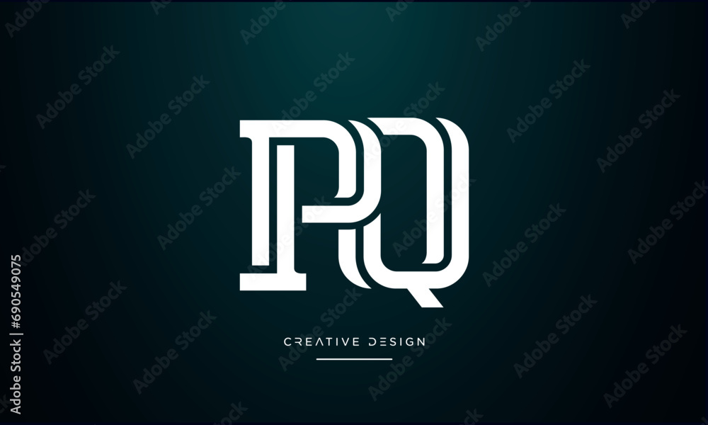 PQ or QP Alphabet letters logo monogram PQ or QP Alphabet letters logo monogram