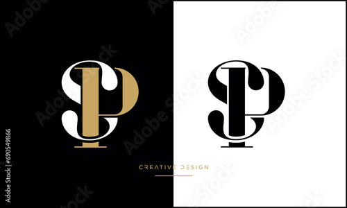PS or SP Alphabet letters logo mnoogram
