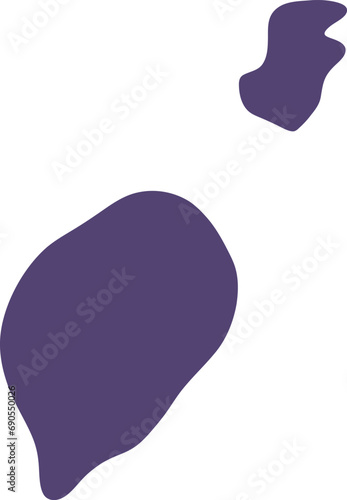 Map of Sao Tome and Principe. Country map silhouette vector illustration