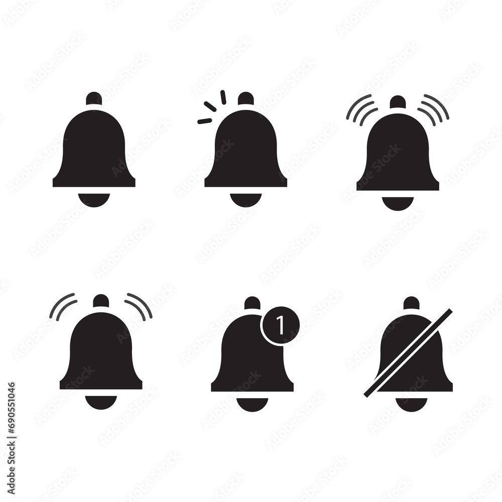 Reminder, notification bells icon set Reminder, notification bells icon set