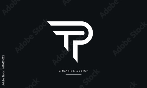 Alphabet letters icon logo PT or TP