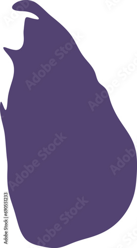 Map of Sri Lanka. Country map silhouette vector illustration