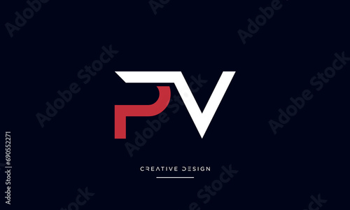 PV or VP Alphabet letters icon logo