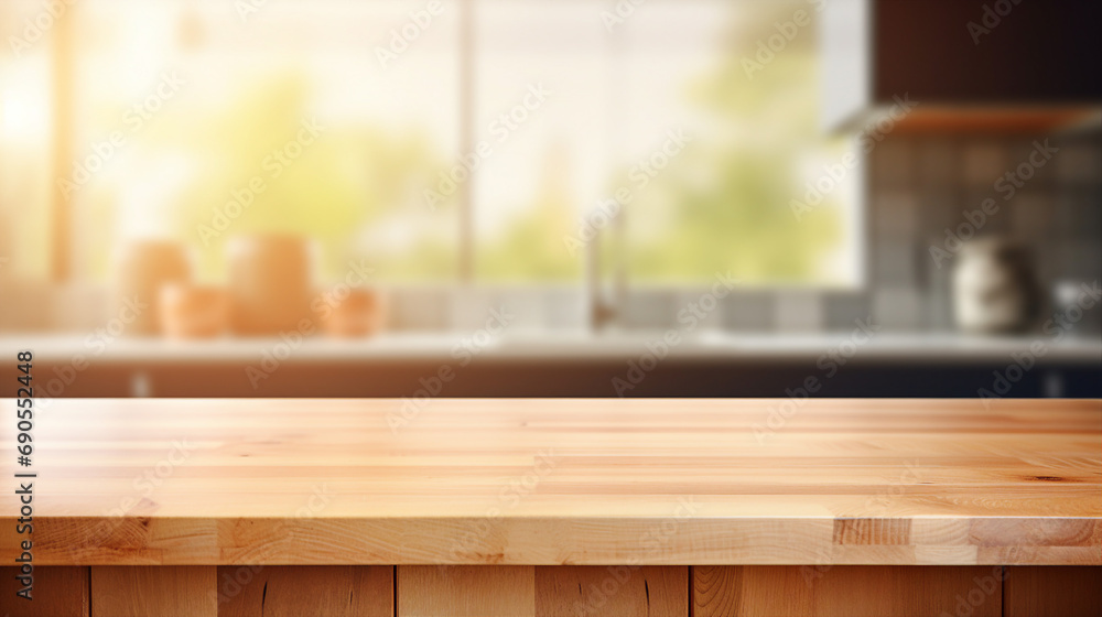 Beautiful Empty Wooden Table Top with Modern Blur Bokeh Background - Minimalist Interior Design Concept for Rustic and Contemporary Home Decor. Beautiful Empty Wooden Table Top with Modern Blur Bokeh Background - Minimalist Interior Design Concept for Rustic and Contemporary Home Decor.