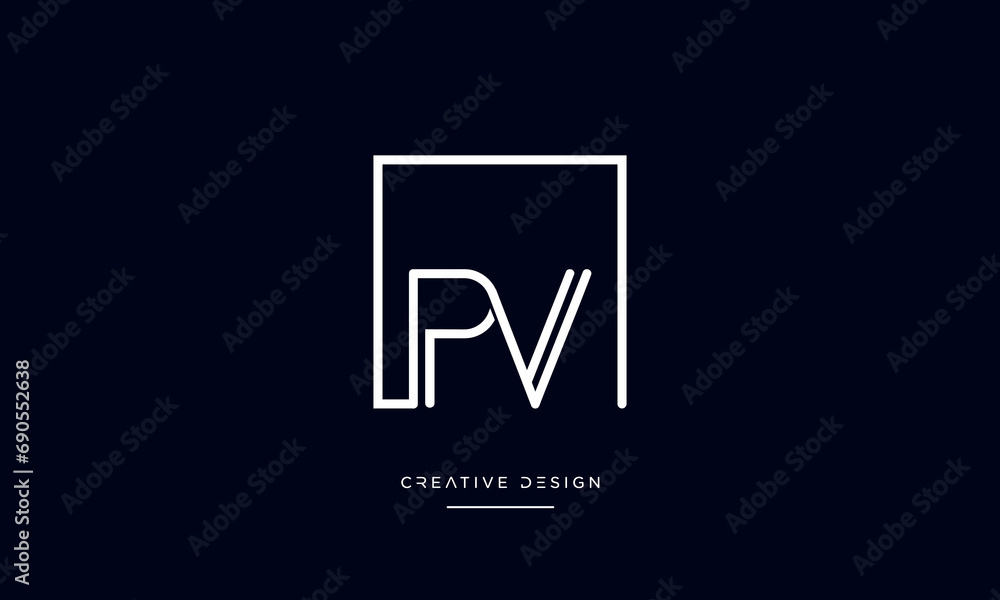 PV or VP Alphabet letters icon logo PV or VP Alphabet letters icon logo