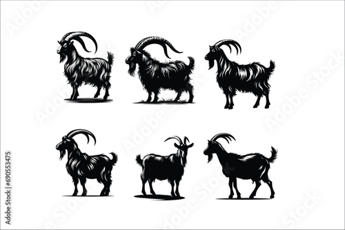  Goat Graphics Variety Pack Vector graphics, Farm animal Wildlife design, Vector artistry