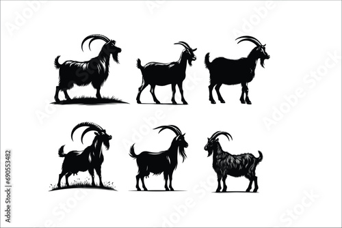  Goat Graphics Variety Pack Vector graphics, Farm animal Wildlife design, Vector artistry