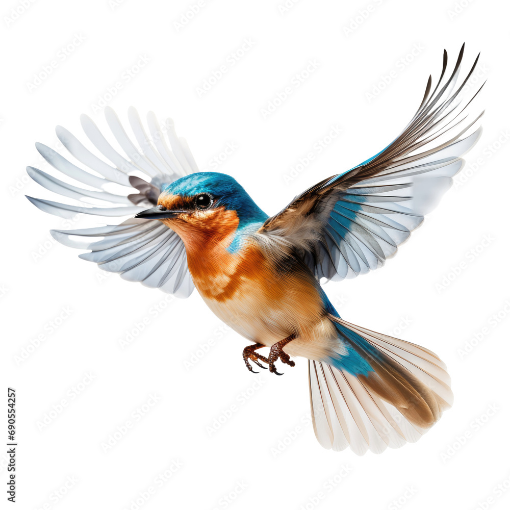 Fototapeta premium kingfisher in flight isolated on white or transparent background