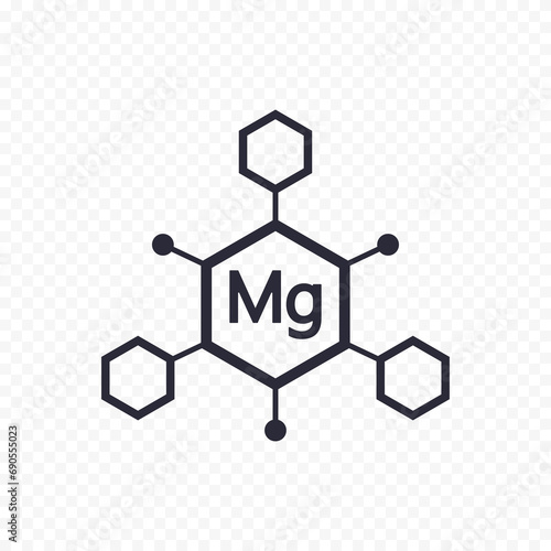 Magnesium. Chemicals micro and macroelements. Microelements necessary for humans. Vector illustration.
