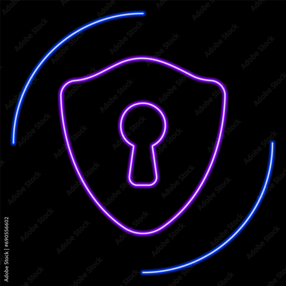 keyhole neon sign, modern glowing banner design, colorful modern design trends on black background. Vector illustration. keyhole neon sign, modern glowing banner design, colorful modern design trends on black background. Vector illustration.