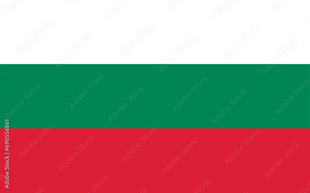 Bulgaria national official flag symbol, banner vector illustration. 