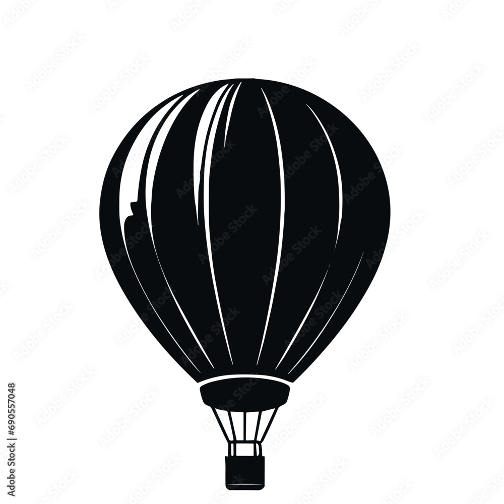 Naklejka premium Hot air balloon in the sky with clouds