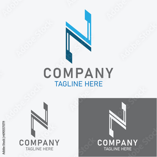 vector alphabetical letter N logo