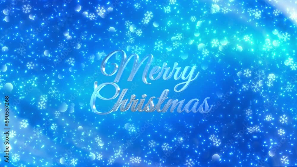 Merry Christmas Greeting Over Glittering Celebration on a Light Blue Background Merry Christmas Greeting Over Glittering Celebration on a Light Blue Background