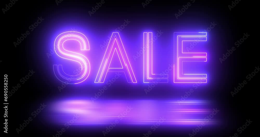 4K Sale discount animated neon text typography backdrop in black. Sale discount advertisement banner design for businesses, shops, retail, stores, clearance, markets.Weekend sale nightlife template.
4K Sale discount animated neon text typography backdrop in black. Sale discount advertisement banner design for businesses, shops, retail, stores, clearance, markets.Weekend sale nightlife template.