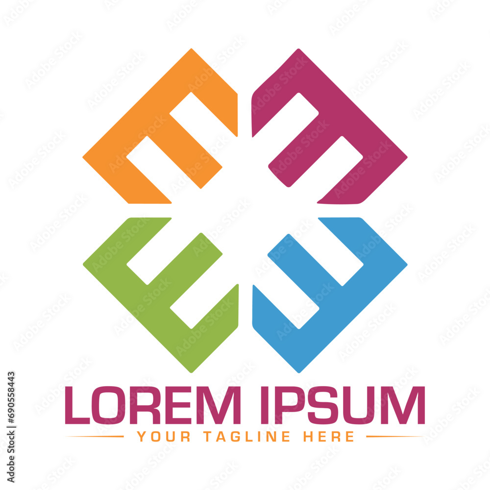 Obraz premium E Logo Design Creative and Modern Logo Design