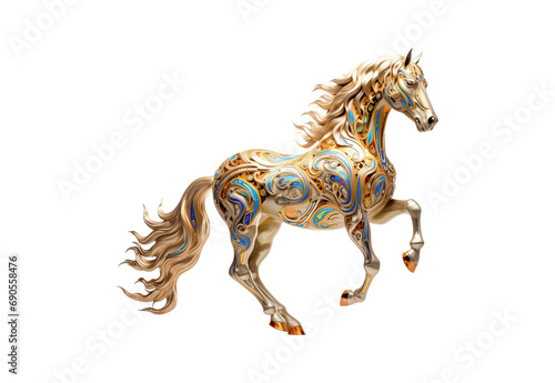 Golden_horse_closeup_walking_bright_colors_