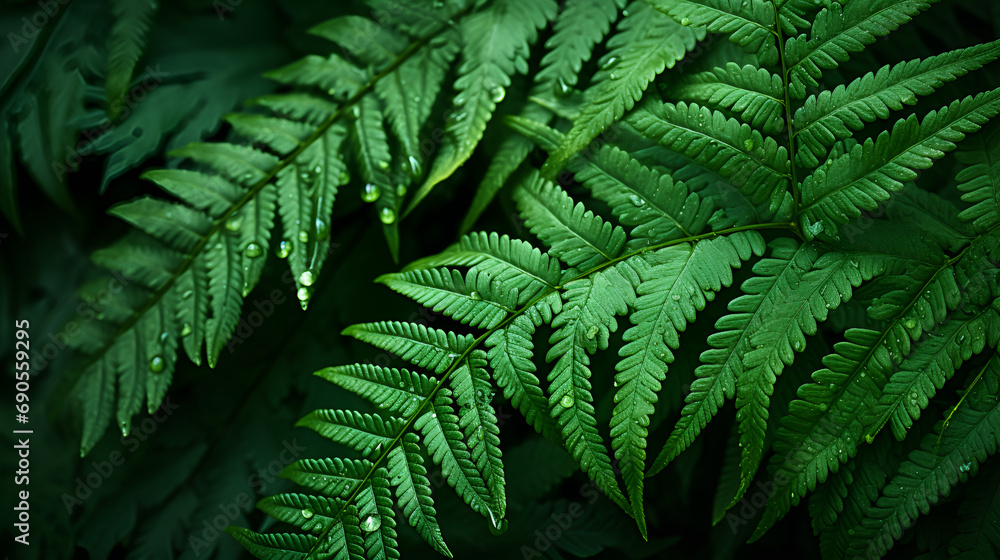 fern leaf in the forest, Fern Leaves In The Forest stock photo, 