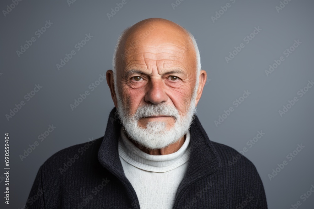 Portrait of an old man with a white beard and mustache. Portrait of an old man with a white beard and mustache.