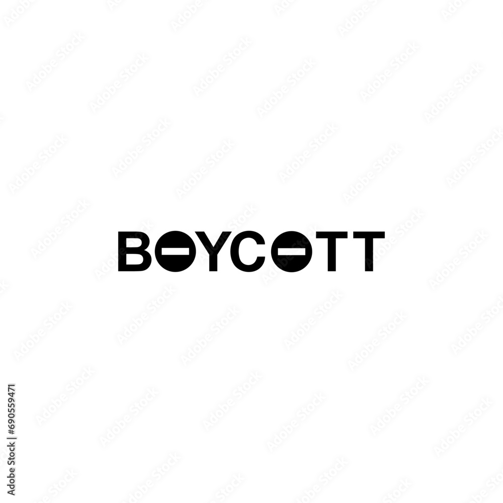 Visual Text Illustration of the Boycott, can use for sign, symbol, watermark, mark, sticker, banner, or graphic design element. Vector Illustration Visual Text Illustration of the Boycott, can use for sign, symbol, watermark, mark, sticker, banner, or graphic design element. Vector Illustration