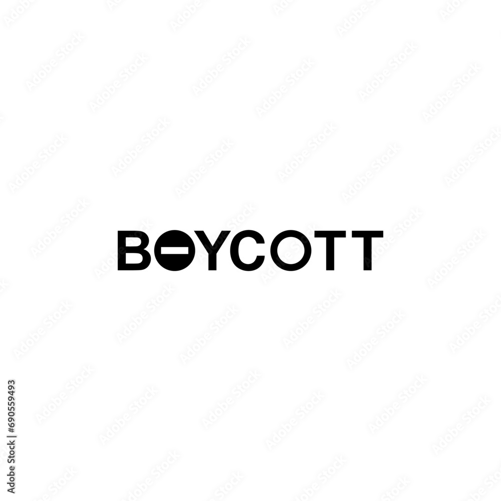 Visual Text Illustration of the Boycott, can use for sign, symbol, watermark, mark, sticker, banner, or graphic design element. Vector Illustration Visual Text Illustration of the Boycott, can use for sign, symbol, watermark, mark, sticker, banner, or graphic design element. Vector Illustration