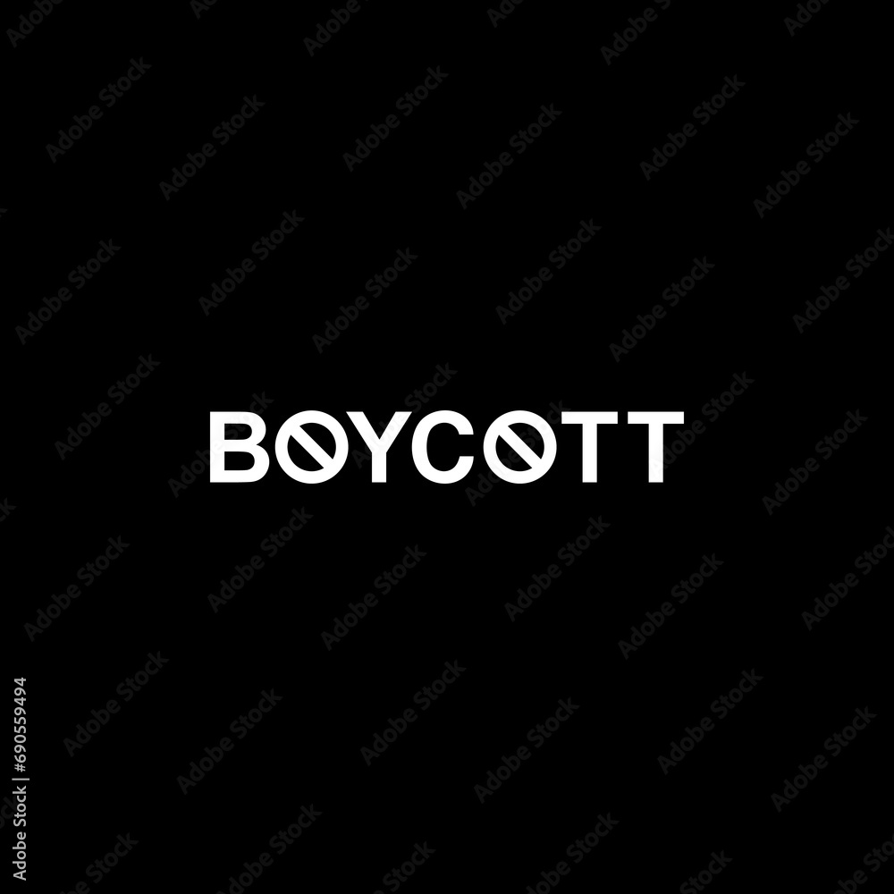 Visual Text Illustration of the Boycott, can use for sign, symbol, watermark, mark, sticker, banner, or graphic design element. Vector Illustration