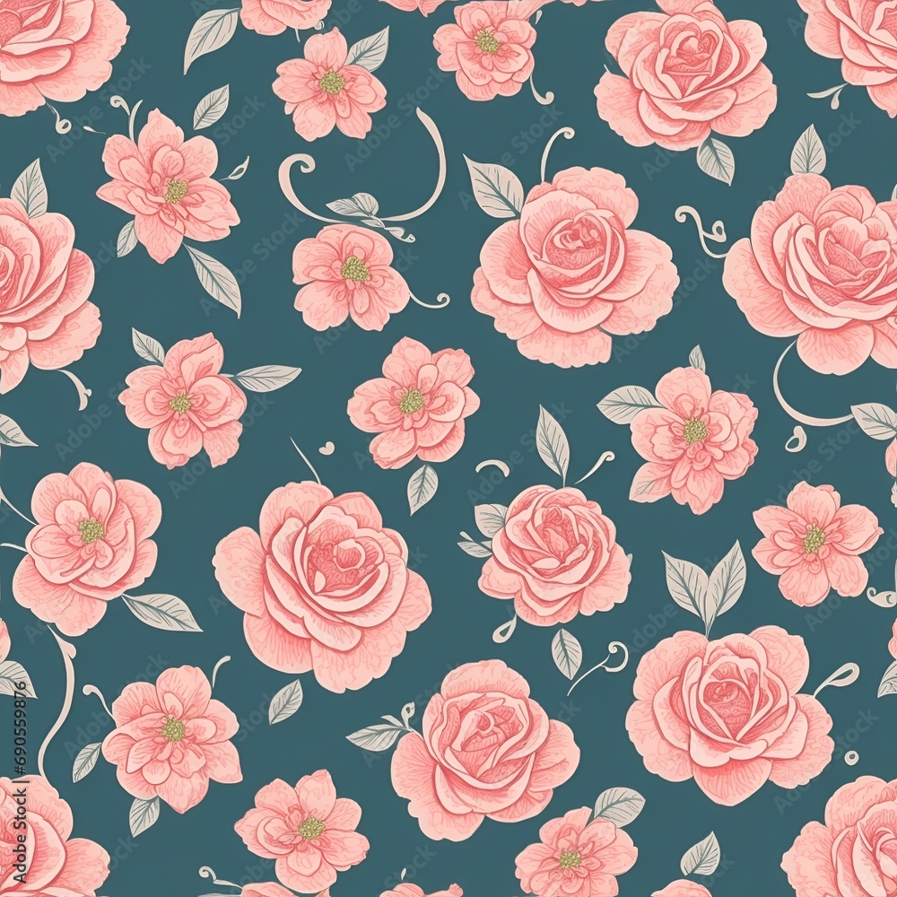 beautiful floral flower seamless pattern background for premium product ai generated beautiful floral flower seamless pattern background for premium product ai generated