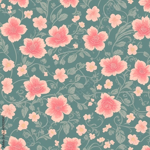 beautiful floral flower seamless pattern background for premium product ai generated